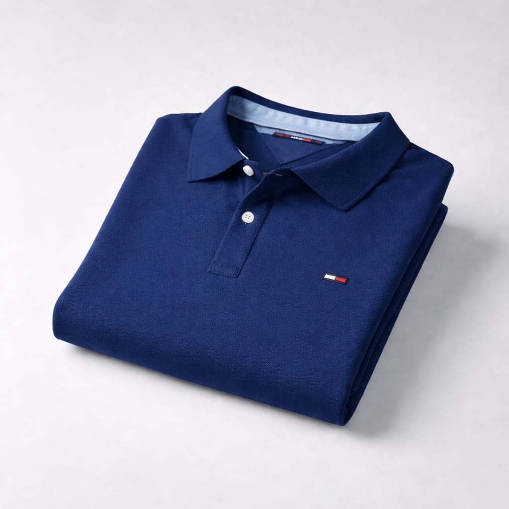 Polo demi-manche marine