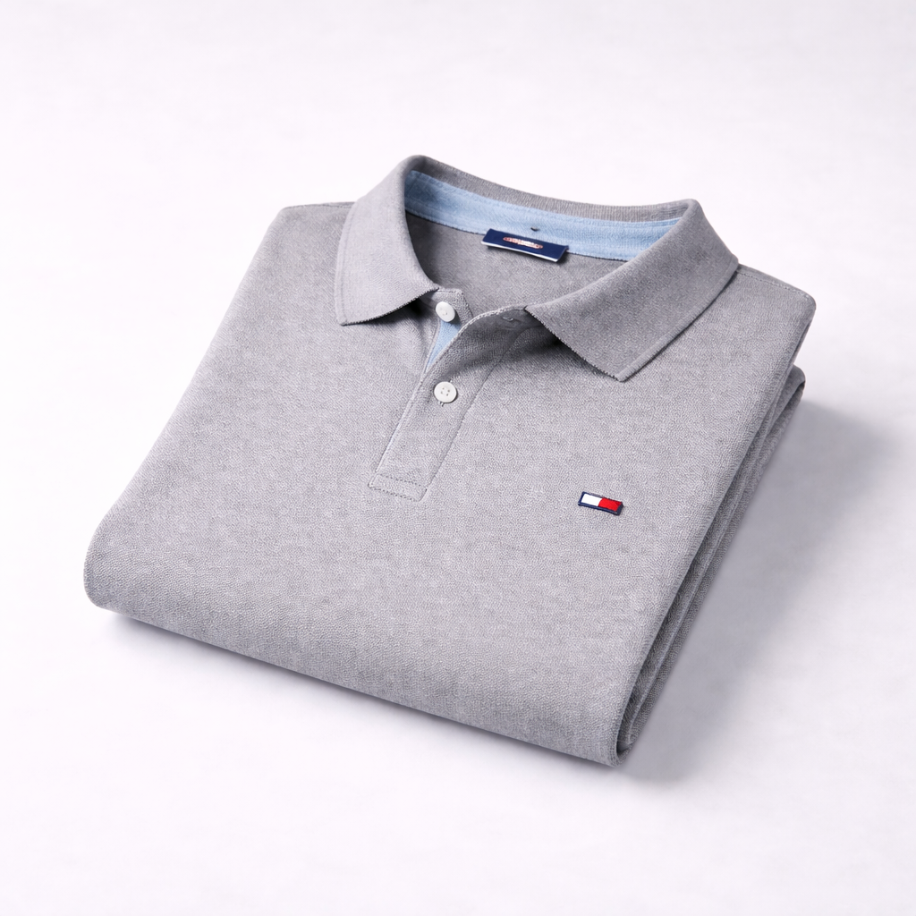 Polo demi-manche gris